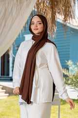 Linen Modal Scarf - Dark Brown