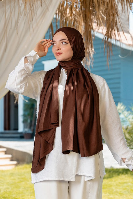 Linen Modal Scarf - Dark Brown