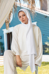 Linen Modal Scarf - White