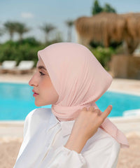 Pleated Chiffon Square Scarf - Powder Pink