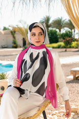 Mod Printed Chiffon Scarf