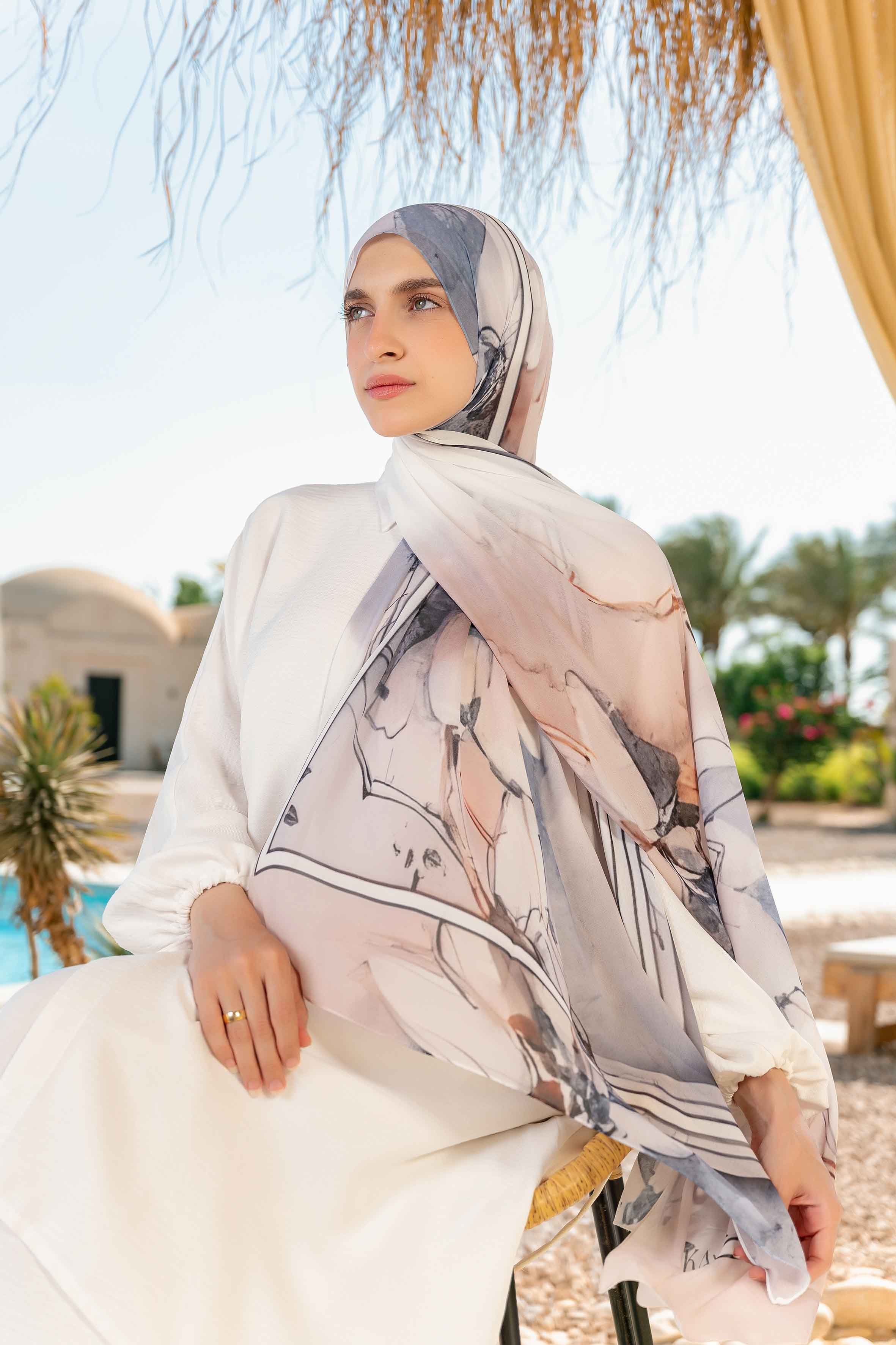 Fall summer Printed Chiffon Scarf