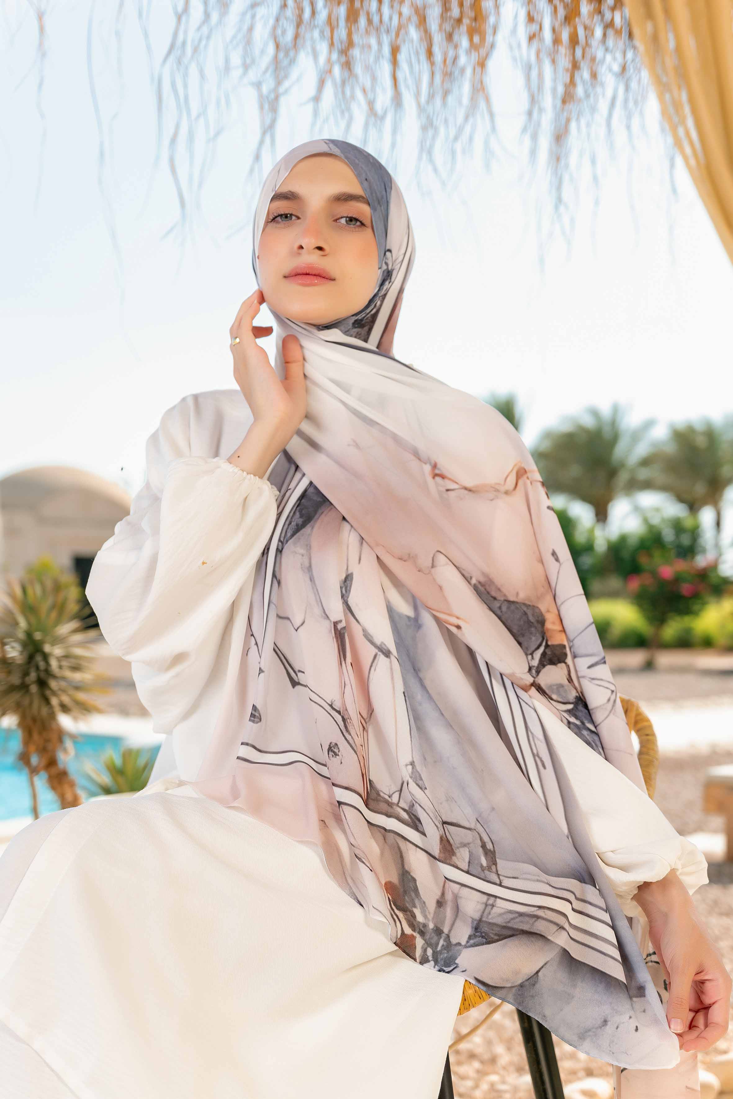 Fall summer Printed Chiffon Scarf