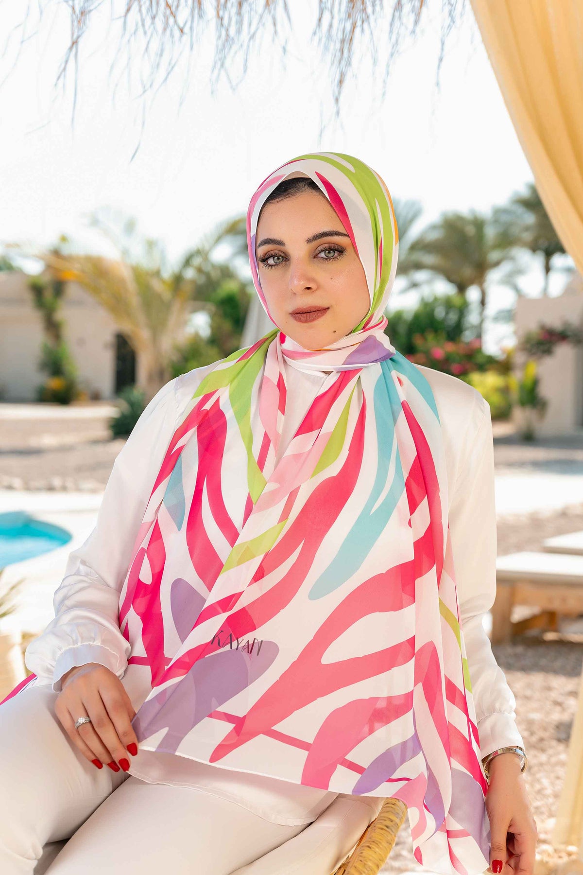 Primary Printed Chiffon Scarf