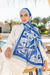 Shallow Sea Printed Chiffon Scarf