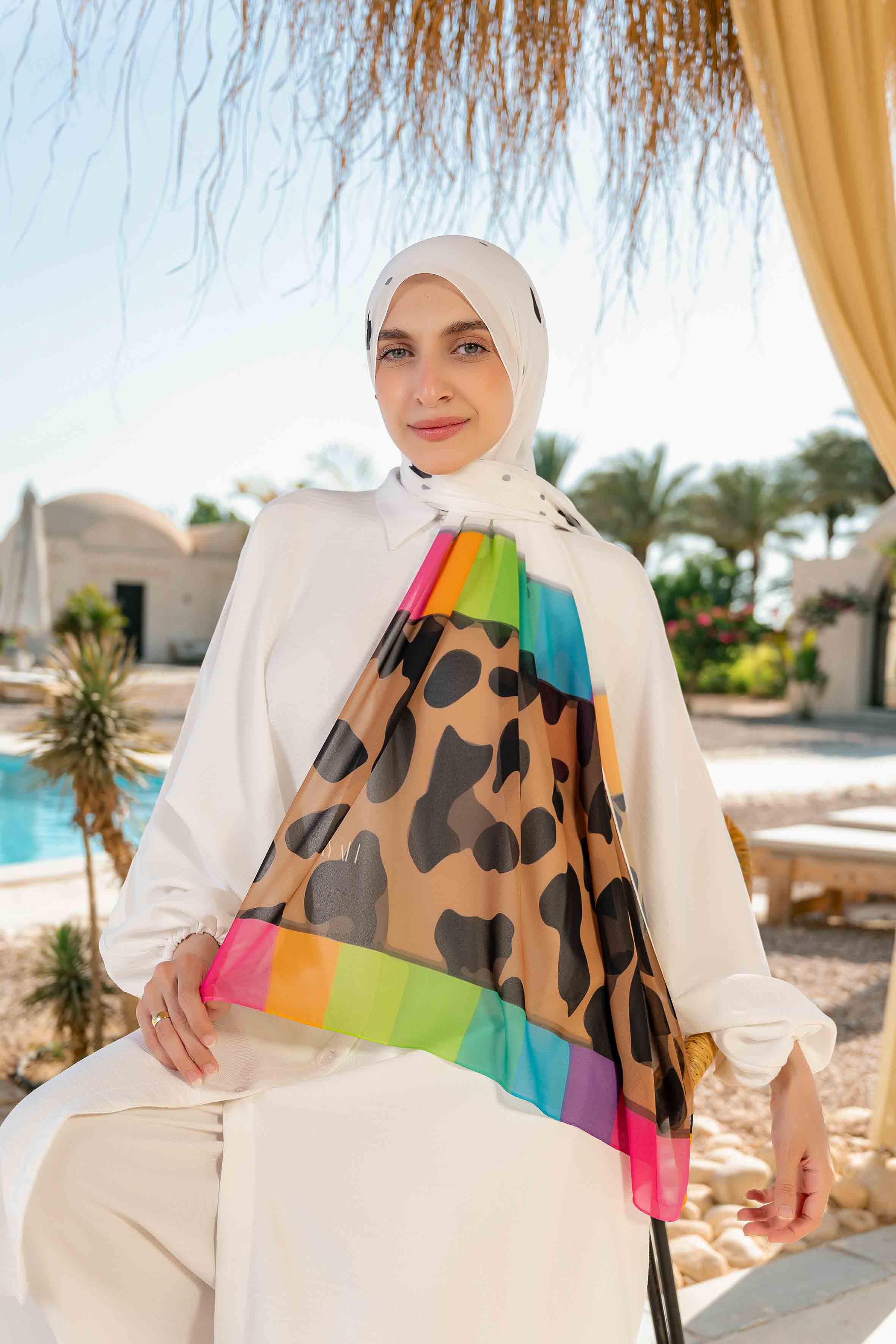 Rainbow Tiger Printed Scarf