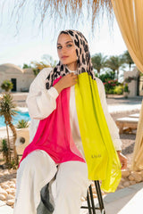 Neon Printed Chiffon Scarf