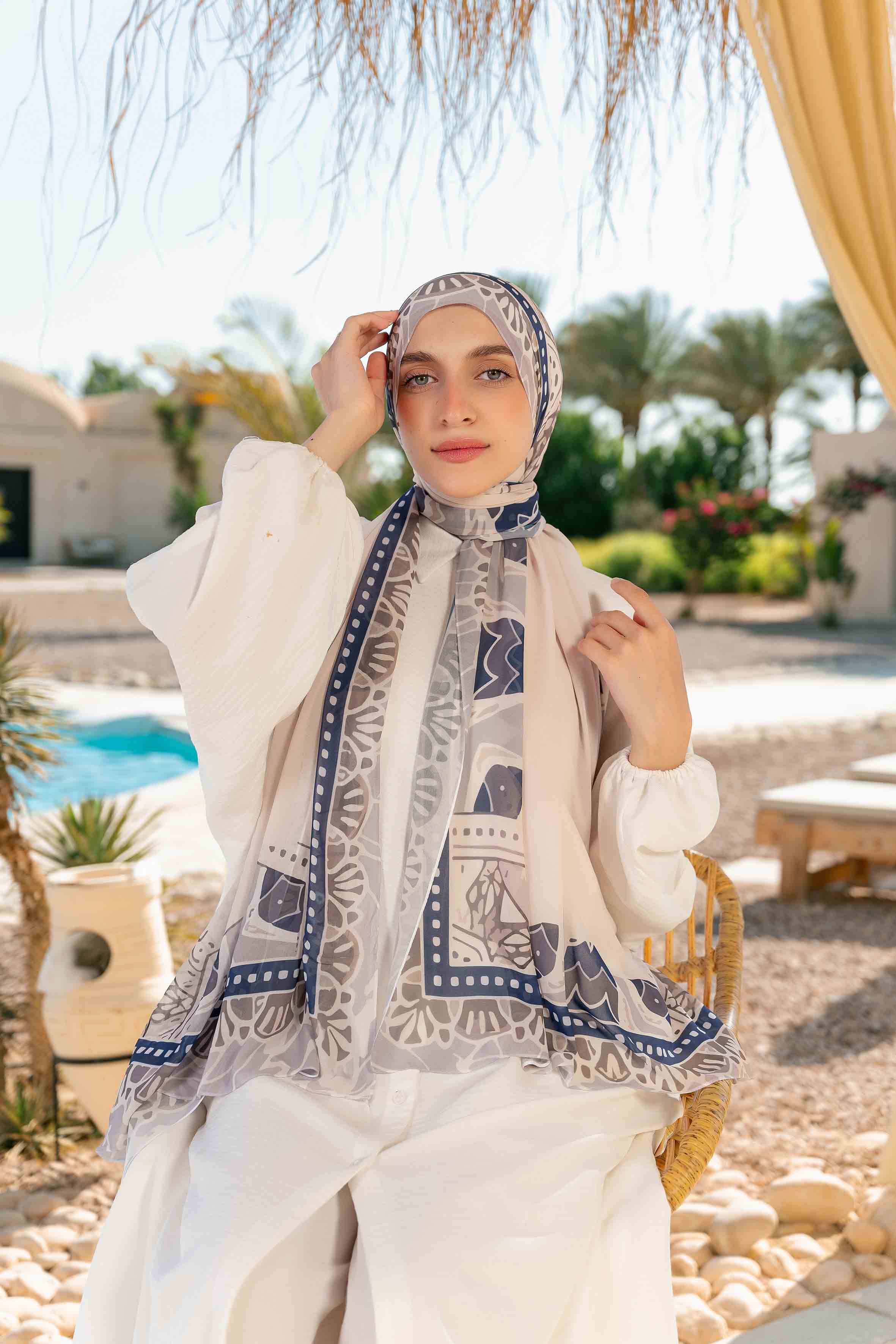 Joyful Printed Chiffon Scarf