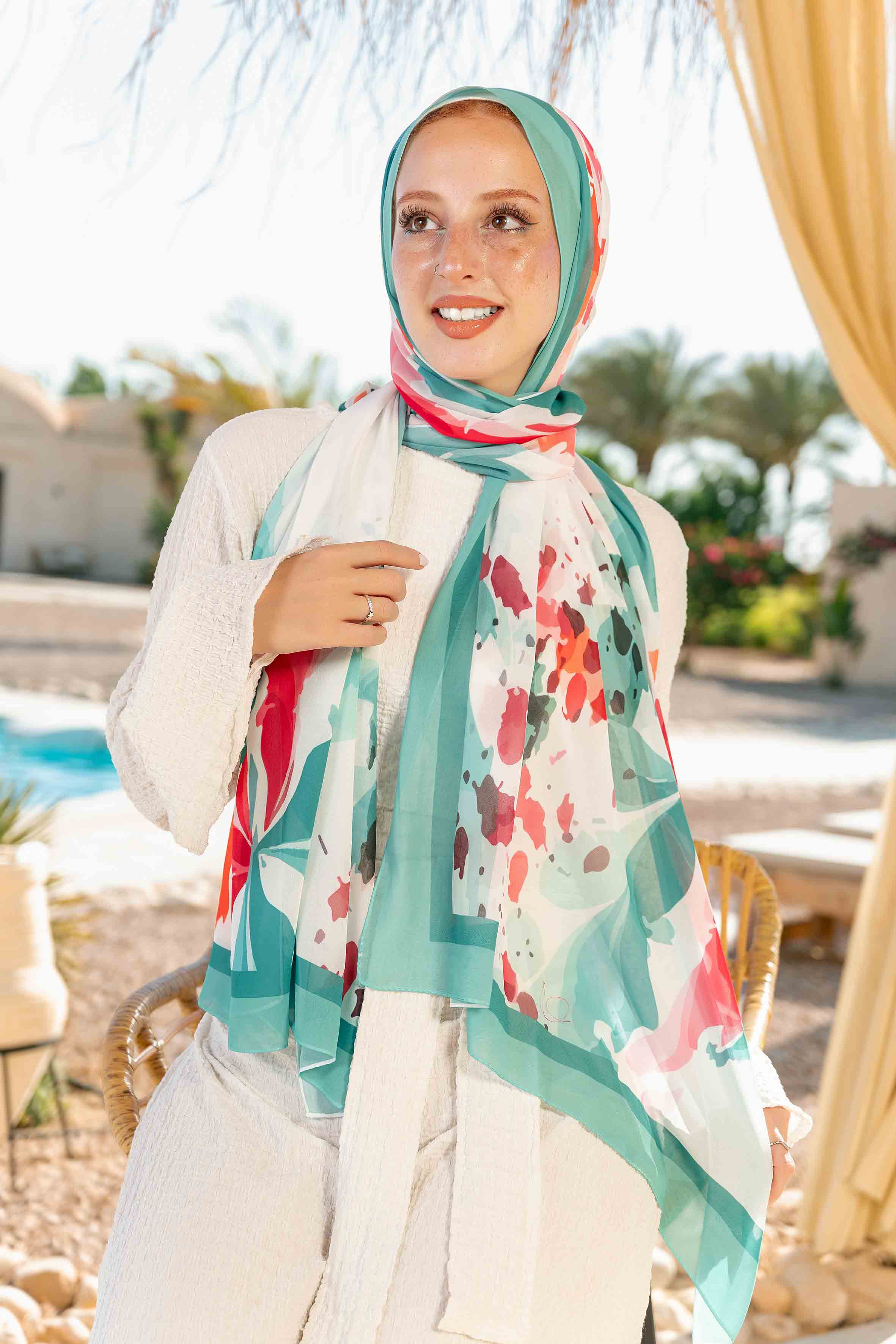 Majestic Printed Chiffon Scarf