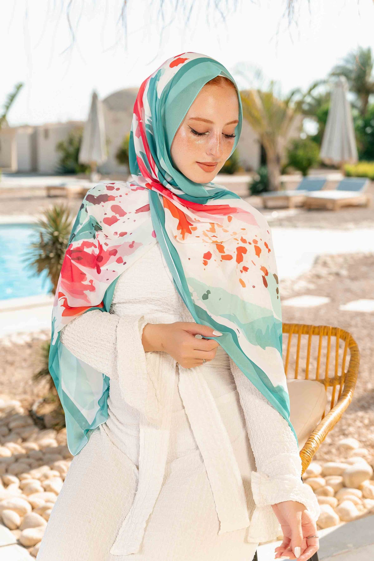 Majestic Printed Chiffon Scarf