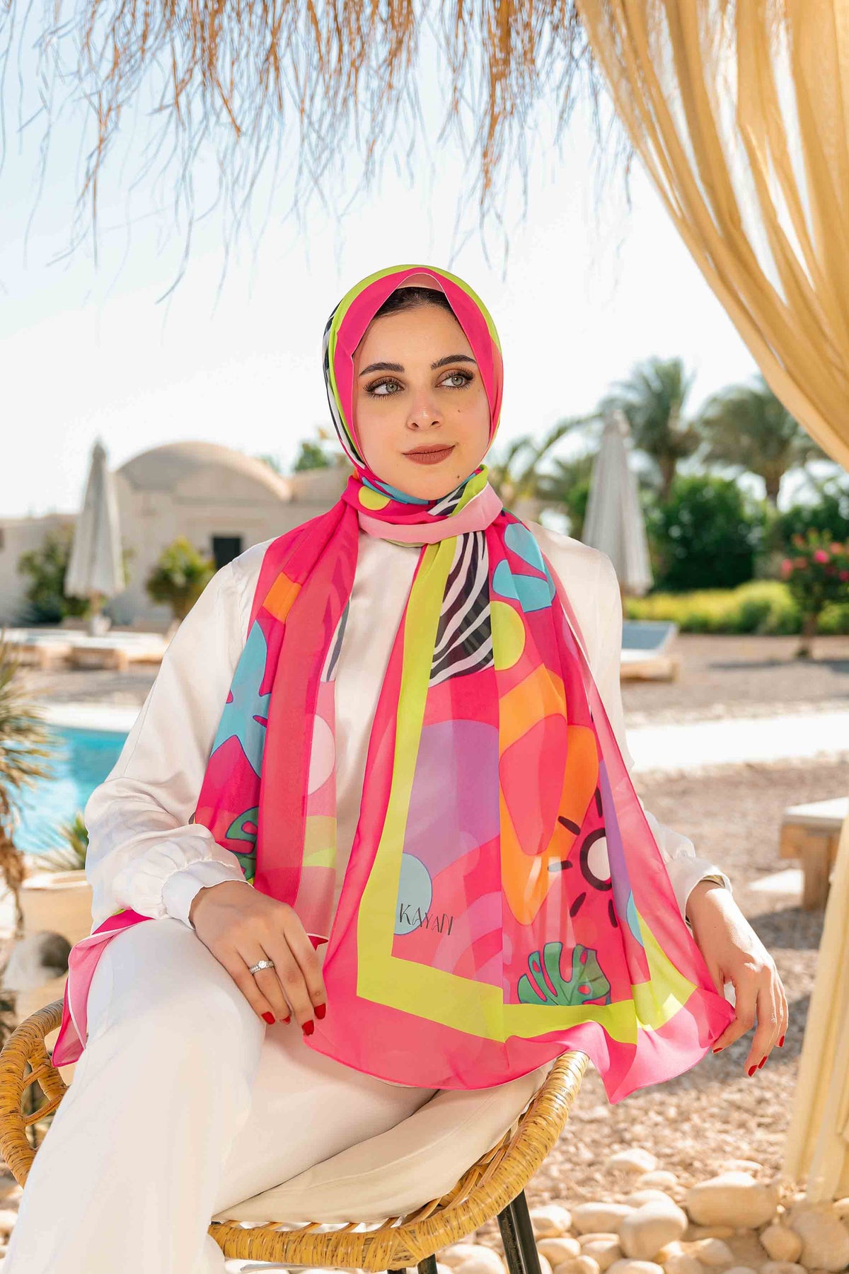 Cheerful Printed Chiffon Scarf