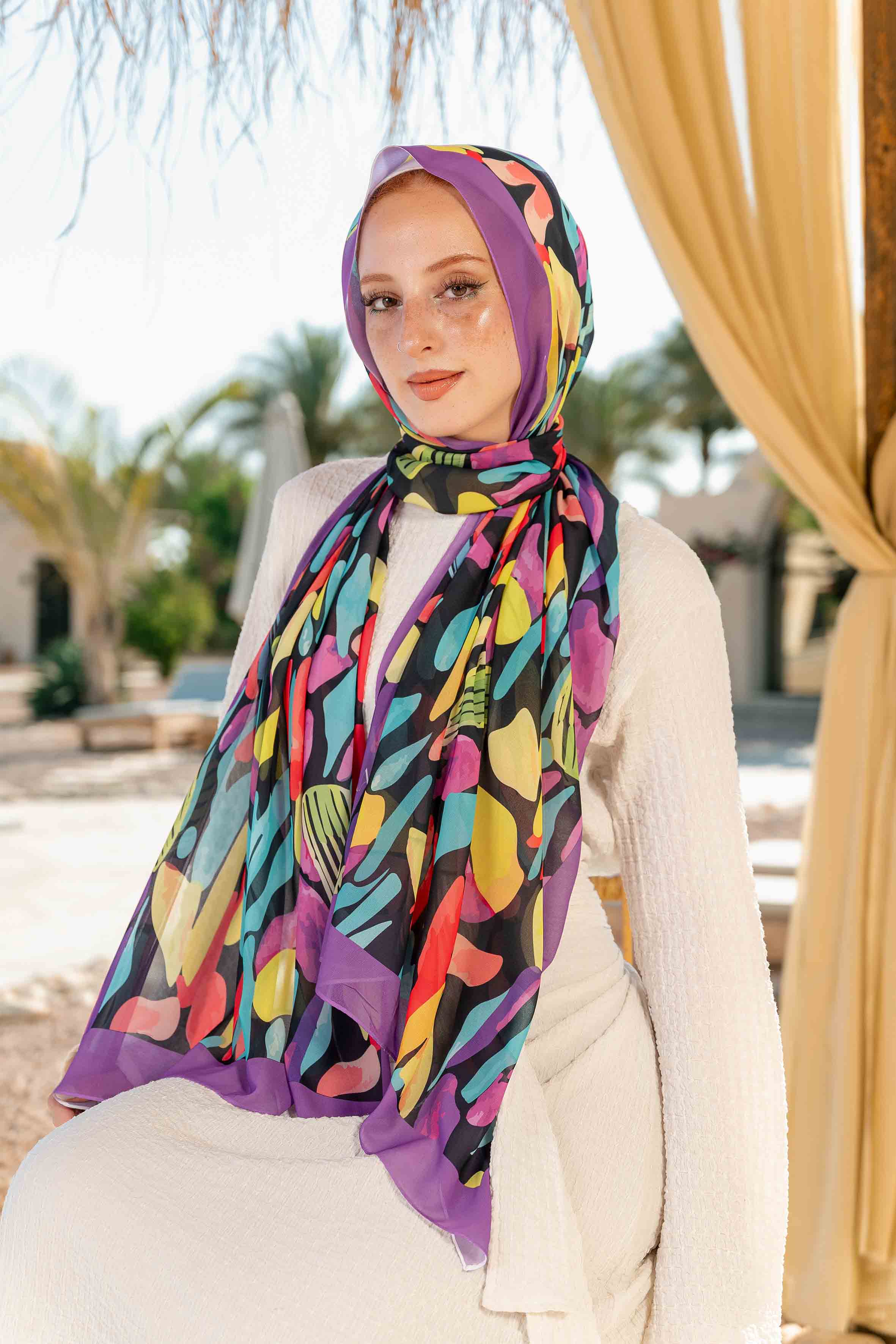 Royal Printed Chiffon Scarf