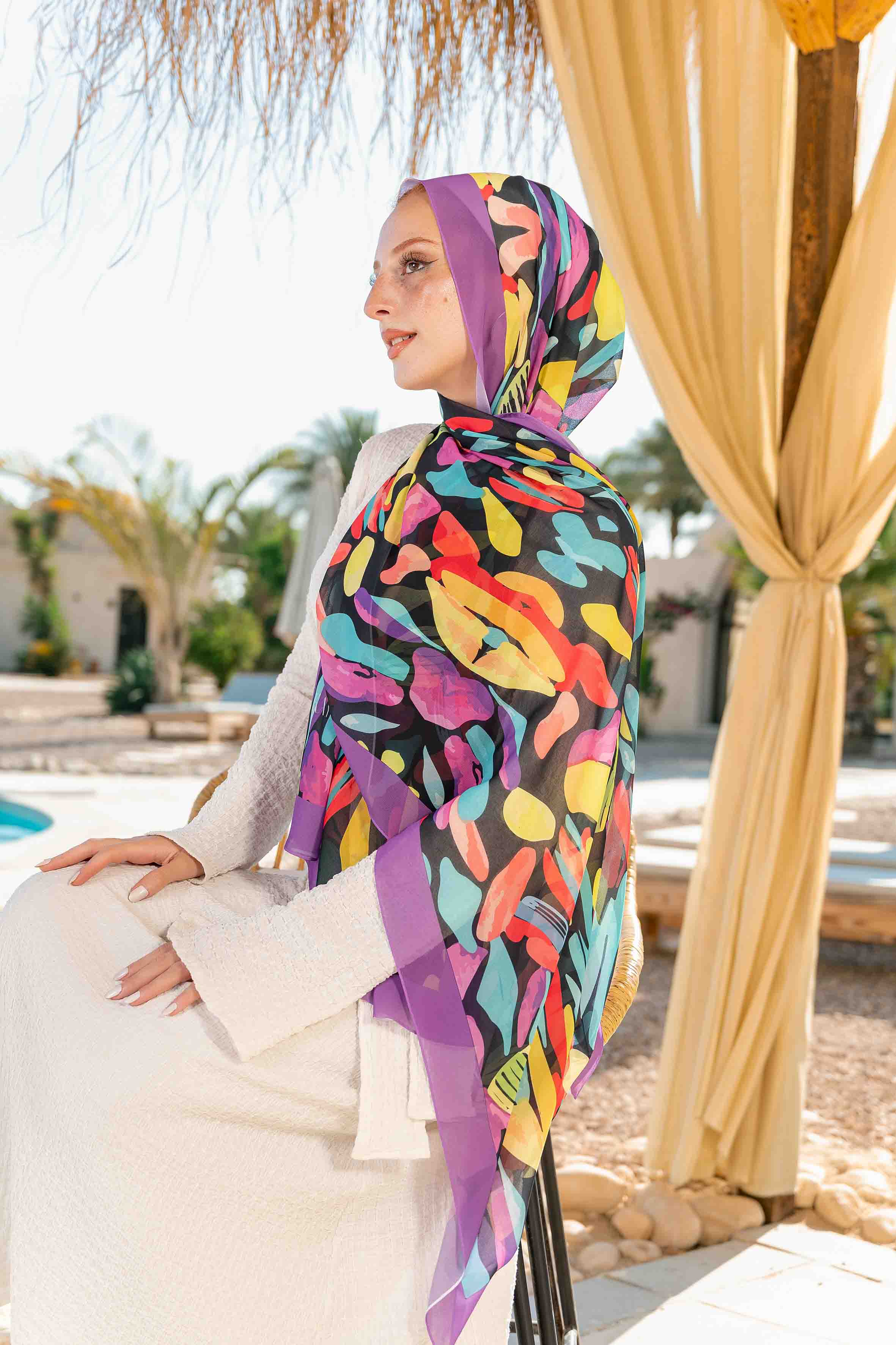 Royal Printed Chiffon Scarf