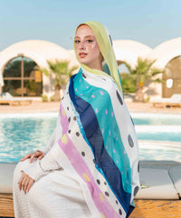 Ocean Printed Chiffon Scarf