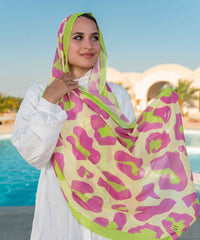 Leopard Printed Chiffon Scarf