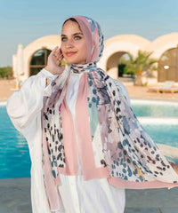 Iris Printed Chiffon Scarf