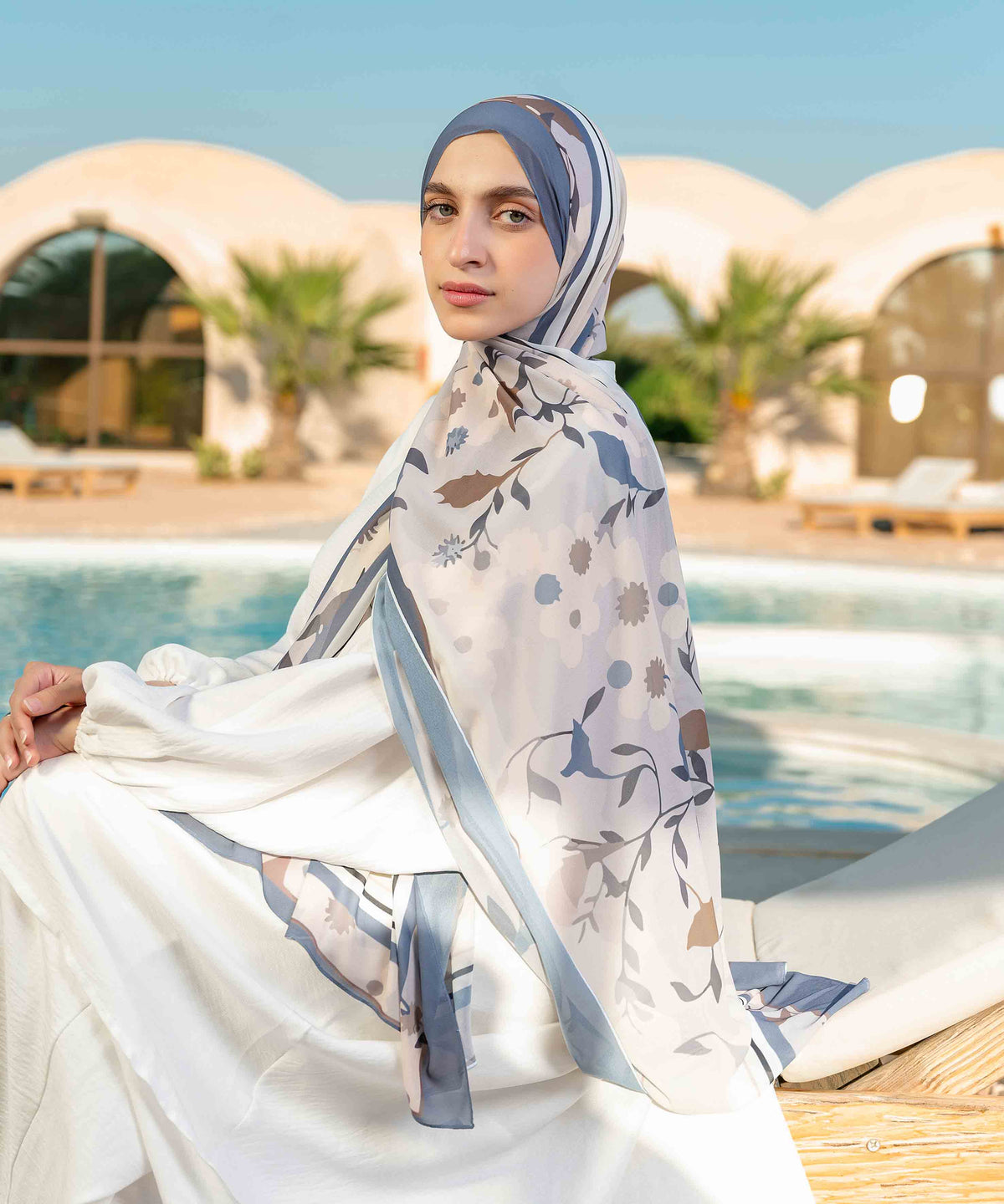 Flora Printed Chiffon Scarf