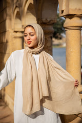 Linen modal scarf-Beige