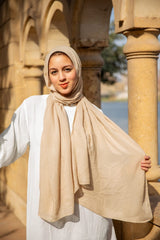 Linen modal scarf-Beige